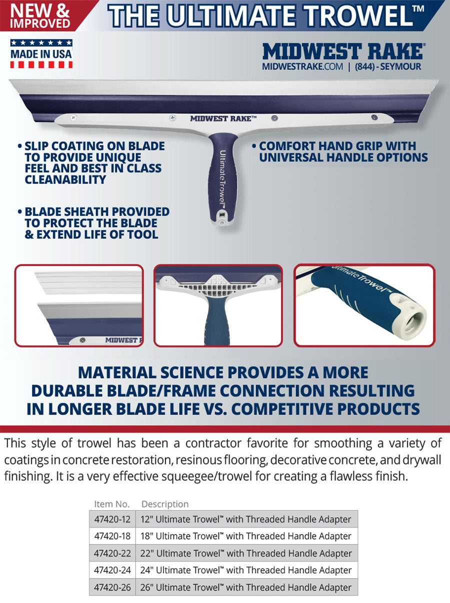 Ultimate Trowel with Threaded Handle Adapter