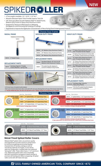 18" Heavy-Duty Aluminum Frame with 3/8" Stainless Steel Axle and Threaded Handle Adapter